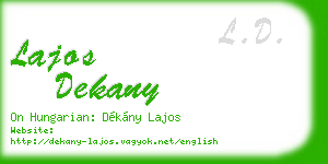 lajos dekany business card